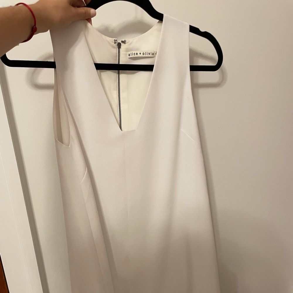 Alice and Olivia white mini shift dress